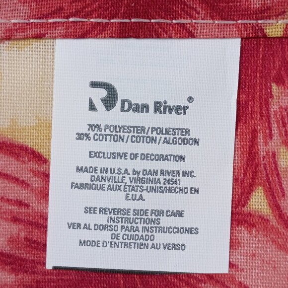 DAN RIVER Valances Yellow Pink Hibiscus Flowers NWOT Vintage Floral Valance Pair - Picture 5 of 10